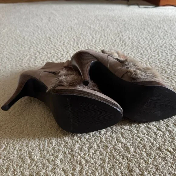 Elle Women's Faux Fur High Heel Boots Size 7 NEW - Picture 4 of 4